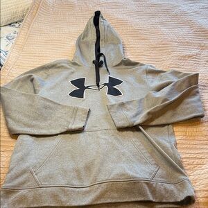 Under Armour Heather Gray Hoodie with Black Logo
